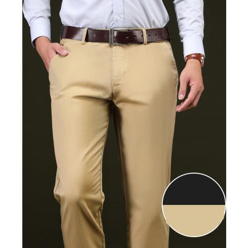 Big Size 42 2019 Spring Autumn Straight Work Business Pants Male Formal Office Classic Baggy Suit Long Trousers for Mens