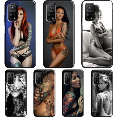 Sexy Sleeve Tattoo Girl For Xiaomi Mi 11 Ultra Note 10 Lite Mi 9T 10T Pro A3 Coque For POCO X3 Pro M3 F1 F3 Case