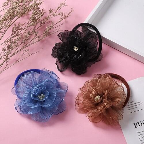 Girls Floral Nylon Headbands Toddler Infants Kids Hair Accessories Traceless Stretchy Newborn Baby Flowers Hairbands