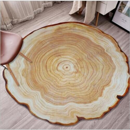Living Room Decorative Carpet Modern Circular Annual Ring Wood Grain Bedroom Large Rug 2020 Home Decoration Mat