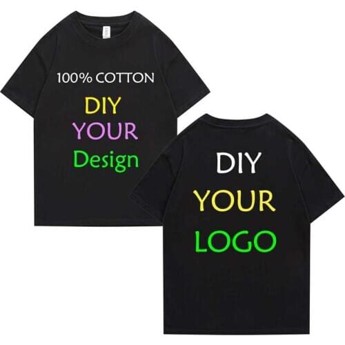 DIY Your Logo T Shirts print photos Custom Own brand tshirts 210g cotton homme tees drop shipping short sleeve T-shirt wholesale