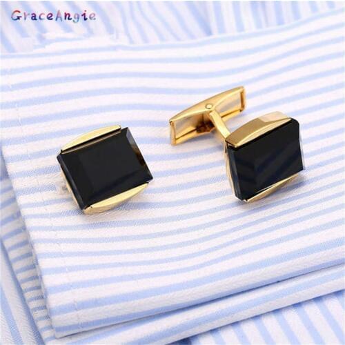 GraceAngie Cool Pure Black Mystery Style One Pair Clips & Cufflinks Mens Decorations Dating Essentials Decoration