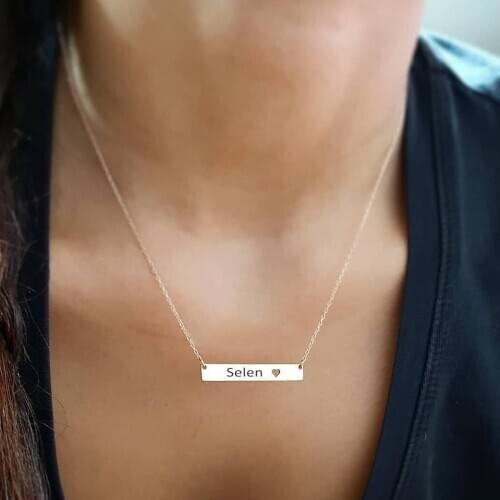 PERSONALIZED NAME PLATE SILVER NECKLACE SPECIAL DAY GIFT
