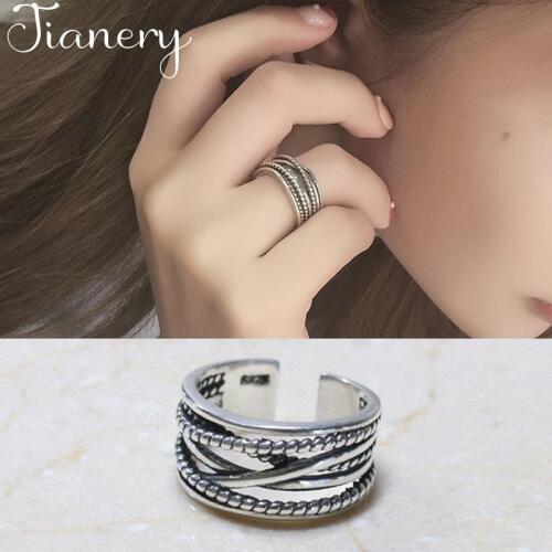 JIANERY Luxury Brand Silver Color Multi-layer Rings For Women Wedding Engagement Jewelry Girls Open Finger Rings
