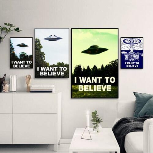 I Want To Believe X File TV Play Canvas Prints Modern Painting Posters Wall Art Pictures For Living Room Decoration No Frame