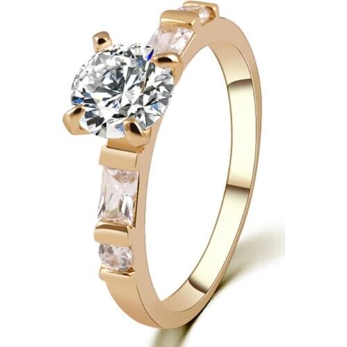 Rings For Women Circle CZ Fashion Jewelry Wedding Engagement Gift Luxury Inlaid Stone Rings For Girls