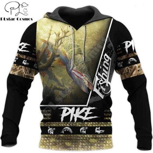Beautiful Pike Fishing 3D All Over Printed Men Hoodie Clothes Unisex Sweatshirt Zip Pullover Casual Jacket Tracksuit KJ334