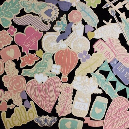KSCRAFT 100pcs Colorful Cardstock Die Cuts for Scrapbooking Happy Planner/Card Making/Journaling Project