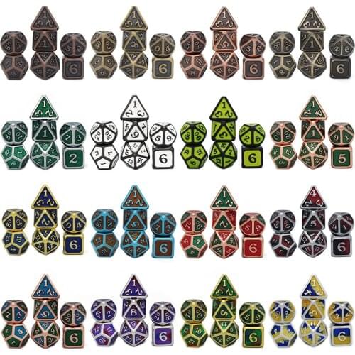 Dados Rpg Dice Table Games Sales Promotion Polyhedral Metal Dices Zinc Alloy Numerical Dnd Dice 7 Set D4 D6 D8 D10 D12 D20