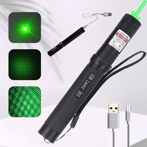 Green Light Laser Pointer USB Charging High Power Night Outdoor Survival Hunting Presentation Flashlight Military Tactics Pen