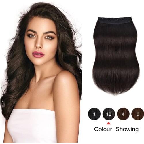 Clip In Hair Extensions Human Hair One Piece Set Tic Tac 5 clips Remy Hairpieces Natural Straight Extensions Human Hair Clip On