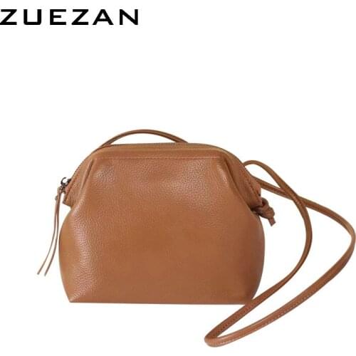 Girl Shell Leather Shoulder Bag,100% Natural Cowhide,Women GENUINE LEATHER Messenger Bag,Female Crossbody bag T079