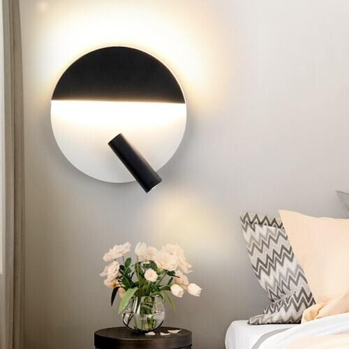 Nordic Simple Bedroom Wall Lamp Round Square Hotel Bedside Sconce Wall Lights Interior Home Kids Room Led Light Fixtures