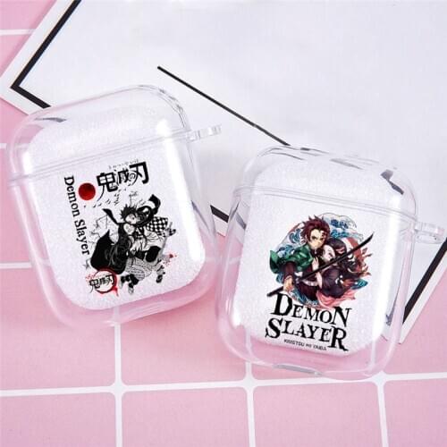 New Demon Slayer Kimetsu No Yaiba Anime Pattern Earphone Case for Airpods 1 2 Wireless Bluetooth Headphone Charging Box Cover