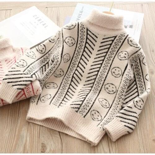 2021 Autumn Winter Kids Cartoon Sweater Children Bear New Year Clothing Boys Girls Cotton Pullover Baby Costumes SD3