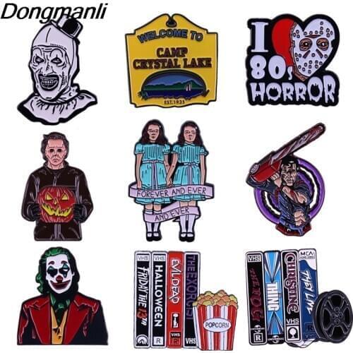 P4772 Dongmanli Halloween Horror movie Figure Enamel Pin Brooch Badge Lapel Pin Backpack Collar Hat Women Men Jewelry Gifts