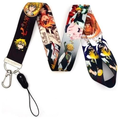 RJ The Seven Deadly Sins Keys ID Lanyard Keychain Nanatsu no Taizai Mobile Phone Rope Lanyards Neck Straps Jewelry Gift