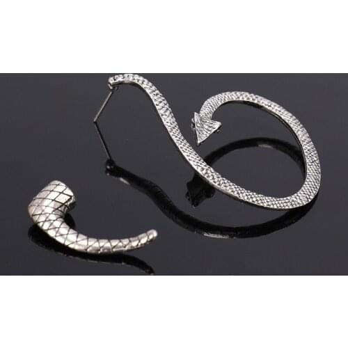 1Pcs Retro Vintage Gothic Rock Punk Snake Shape Ear Cuff Earring Earrings For Women Men Ear Clip Cartilage Piercing Jewelry