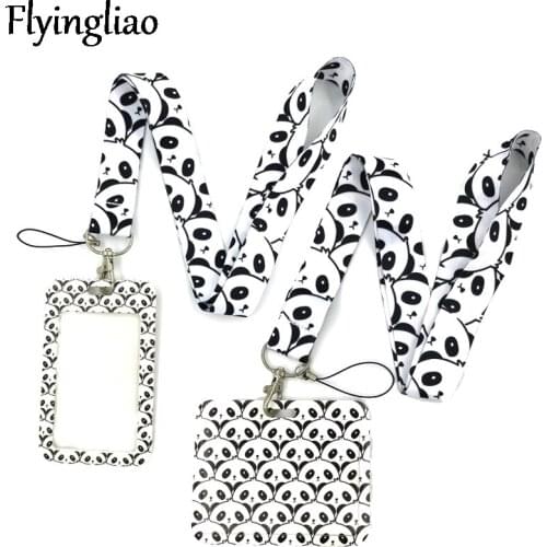 Panda Anime Lanyard Badge Holder ID Card Lanyards Mobile Phone Rope Key Lanyard Neck Straps Keychain Key Ring
