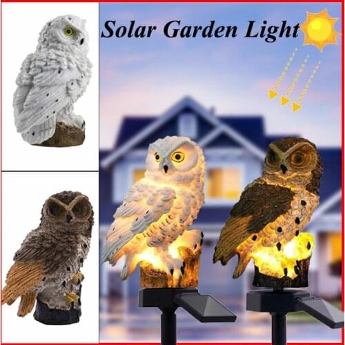 Solar Porch Light Owl Garden Solar Lights Solar Powered LED Lamp Outdoor Decorative Waterproof Garden Stake Lights Garden Decor