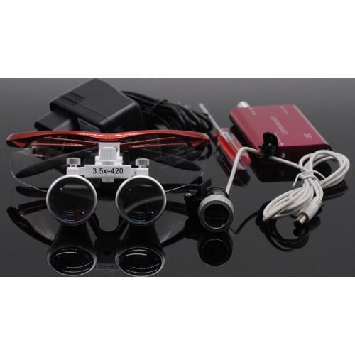 Dental Product 3.5X Magnification Binocular Dental Surgery Magnifier with Headlight LED Light