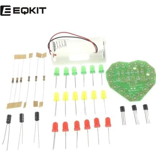 Heart-shaped Flash lamp DIY kit /Creative Gifts DIY /Tricolor Flash Circuit kit