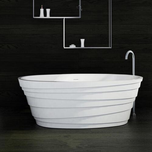 1800x850x600mm Solid Surface Stone CUPC Approval Bathtub Oval Freestanding Corian Matt Or Glossy Finishing Tub RS6555