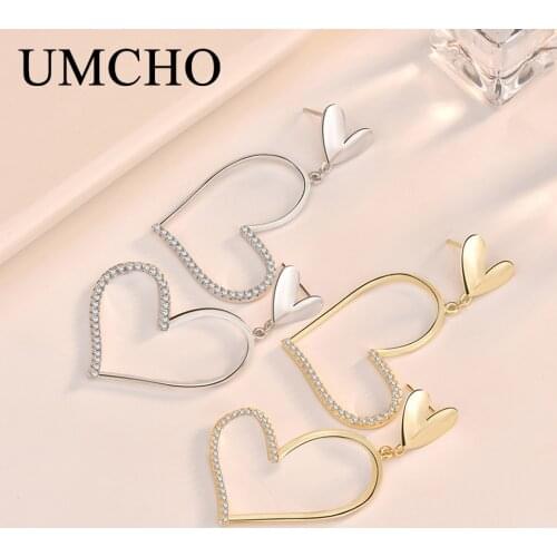 UMCHO Fashion 925 Sterling Silver Stars Women Zircon Drop Earrings for Party Wedding Birthday Gifts Fine Jewelry Decorations