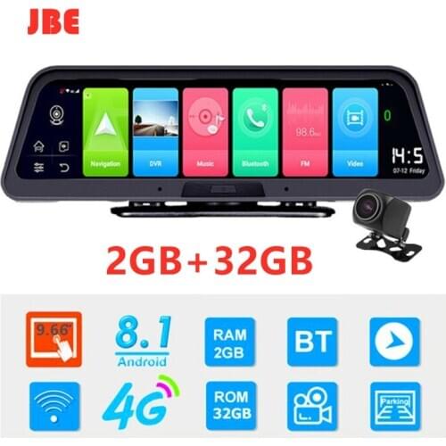 10 Inch IPS 4G Android Smart Car DVR Camera GPS Navigation ADAS FHD 1080P Video Recorder WiFi Live Remote Monitoring