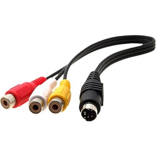 10pcs 4 Pin S-video male to 3 RCA Female video adapter cable