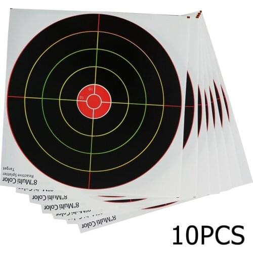 10pcs Target Papers High-quality Outdoor Adhesive Shoots Targets 8 Inch Splatter Reactive Stickers For Bow Hunting