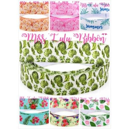 5/8" 16mm Kinds of Flower Patterns Printed Elastic Ribbon Rose&Flora Webbing DIY Christmas&Wedding Gift Box 50yards/roll
