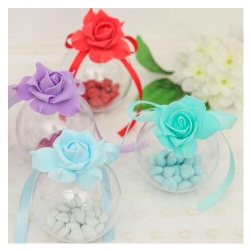 8CM Transparent Candy Box Plastic Candy Ball Food-Grade Crystal Ball Creative Jewelry Storage Box