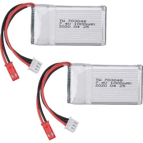1/5pcs 7.4v 1000mah Lipo Battery 703048 For MJXRC X600 U829A U829X X600 F46 X601H JXD391 FT007 Lipo Battery 7.4 V RC toy battery