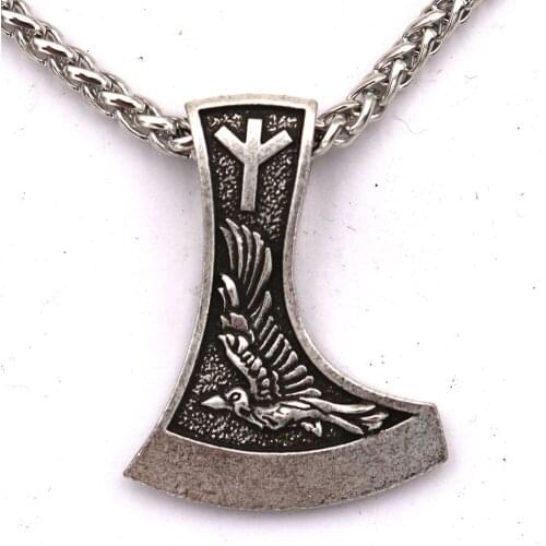 Viking Amulet Jewelry Axe Norse Talisman Pendant Rune Necklace For Men Boys