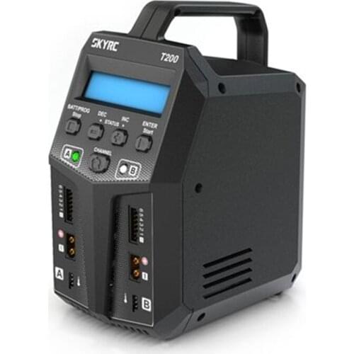 SKYRC T200 Balance Charger 12A 100W Dual XT60 Plug 10W Discharger for LiHV LiPo Li-ion LiFe NiMH NiCD Pb Battery