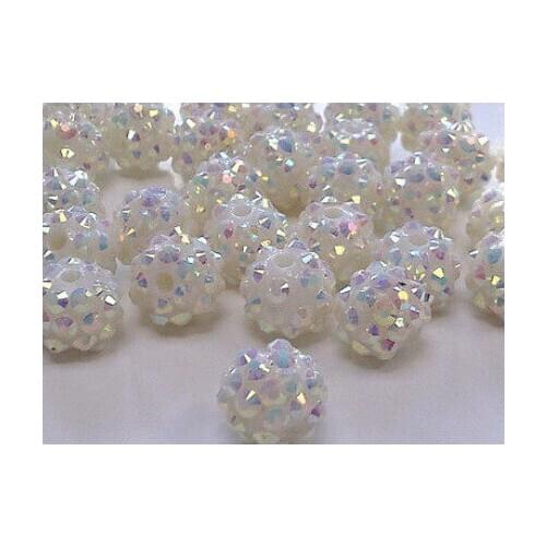 White 10MM Resin Hot factory price Beads,Ball Beads for Bracelet Necklace DIY Basketball Wives JewelryJewelry crystal crystal