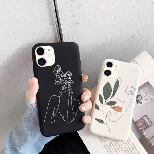 Art Retro Abstract Geometry Phone Case For iPhone 12 11 Por Max X Xs max Xr 7 Puls 6S 7 8 Puls SE 2020 Cute Soft Silicone Cover