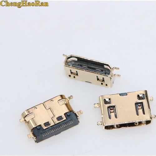 ChengHaoRan Gold plating 19P MINI HDMI female socket Type C with SMD fixed feet HDMI JACK 19 PIN