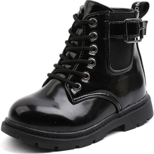 Children Martin Boots PU Leather Girls Boots 2021 Autumn New Boys Short Boots Kids Patent Boot