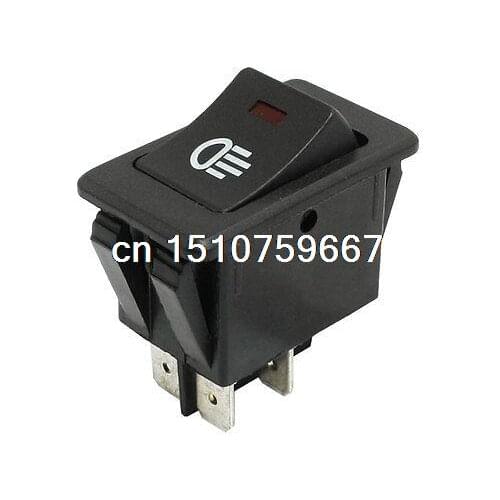 DPST ON OFF 4 Pin Rocker Boat Switch Black for Car Foglight Lamp