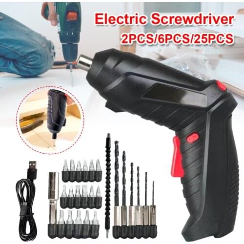 Electrical Screwdriver 3.6V with Light Portable Cordless Rechargeable Hand Cordless Practical Drill Power Supplies Power Tools
