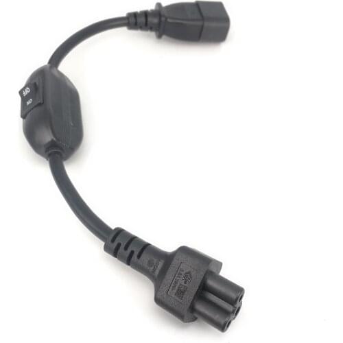 IEC 320 C14 Male to C5 Female Extension cable with 10A On/Off Switch Power Adapter cord For PDU UPS 30cm/60cm