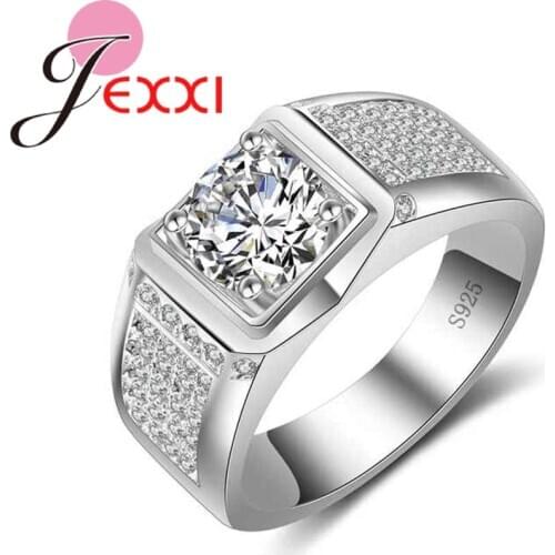 New Rhinestone Rings For Women Green Blue Cubic Zirconia Wedding Ring 925 Sterling Silver Promise Jewelry Engagement