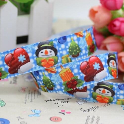 DHK 7/8'' 5yards christmas printed grosgrain ribbon hair bow diy party decoration OEM Wholesale 22mm C734