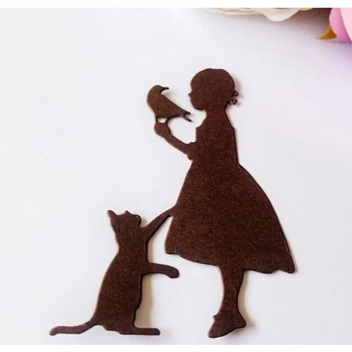Metal cutting dies cut die mold Halloween Girl cat decoration Scrapbook paper craft knife mould blade punch stencils dies