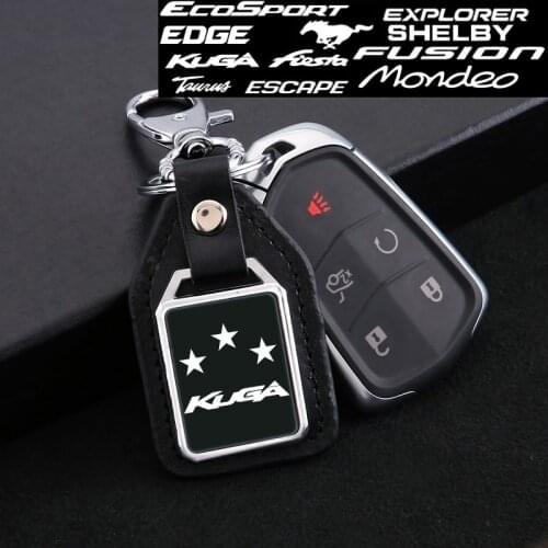 Mirror engraved metal keychain for Ford Fiesta Mondeo Fusion Mustang Explorer Escape Shelby Edge Ecosport Kuga Taurus Accessorie
