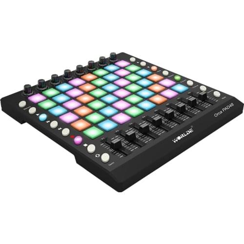 Worlde ORCA PAD48 PRO MIDI Keyboard Pad Controller 16 Drum Pads USB MIDI Drum Pad Controller 48 Pads RGB Backlit DJ Remix