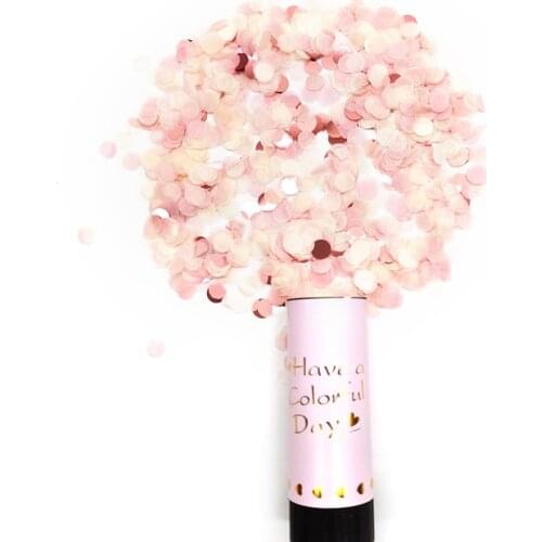 1pc Mini Round Confetti Gender Reveal Party Decoration Round Push Party Confetti Poppers for Wedding Happy Birthday Flower