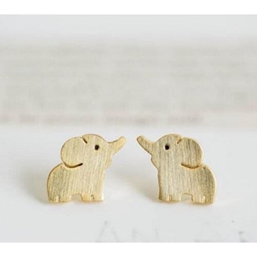 Fashion gold cute elephant earring